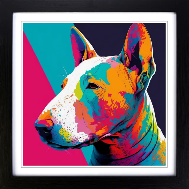 English Bull Terrier Fauvism Wall Art Print Framed Canvas Picture Poster Decor
