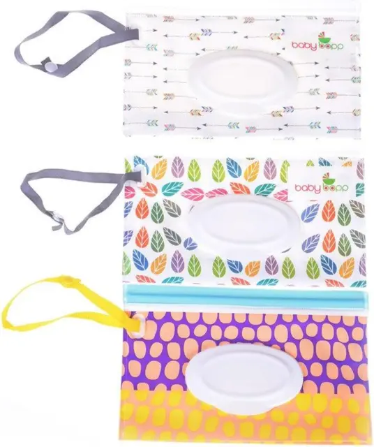 FADACAI 2PCS Baby Wet Wipe Pouch Travel Wipes Case Reusable Refillable Wet Wipe