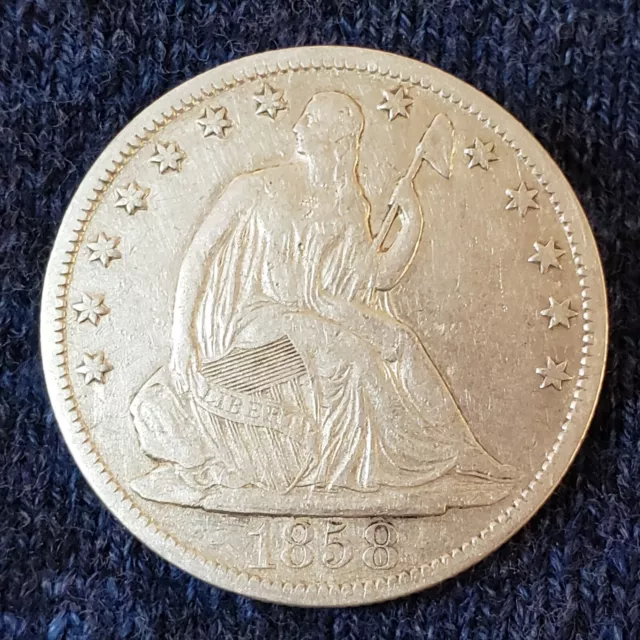 1858-O Seated Liberty Half Dollar XF