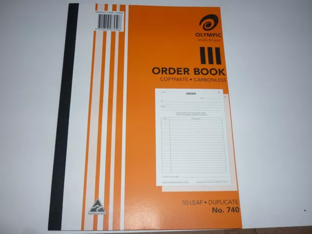 Olympic Order Book 740 copymate carbonless 50 leaf Duplicate 140864 A4