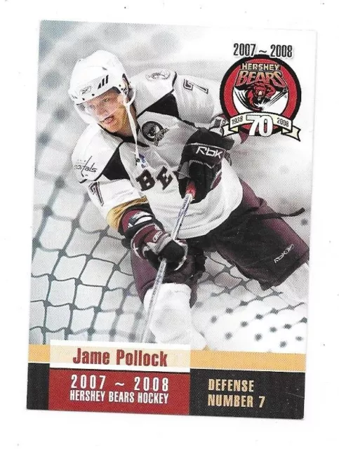 2007-08 Hershey Bears Teamissue #7 Jame Pollock, Nurnberg Ice Tigers