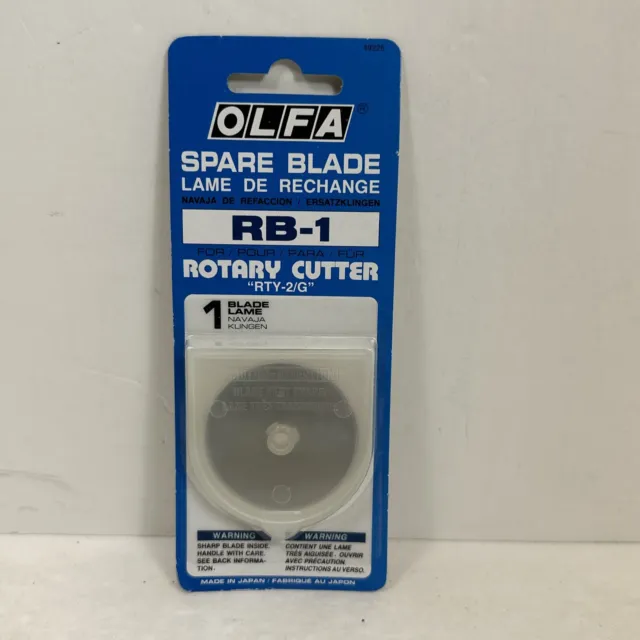 Hoja de repuesto cortadora giratoria Olfa RB-1 ""RTY-2/G"" 45 mm nueva en paquete sellado Japón