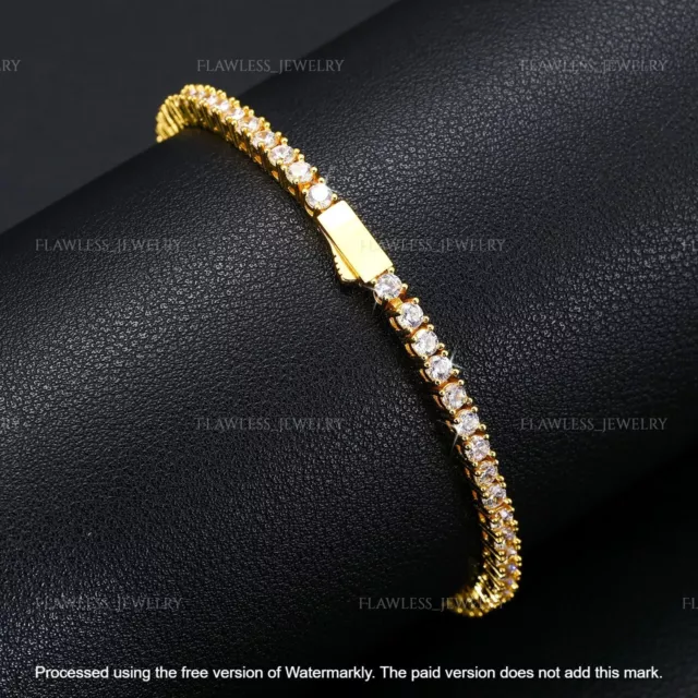 16Ct Round Cut Diamond Women's Tennis Bracelet 14K Yellow Gold Finish 7" Inch