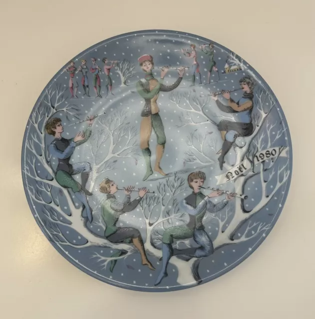 Haviland Limoges The 12 Days Of Christmas Plate Eleven Pipers Piping 1980 Signed