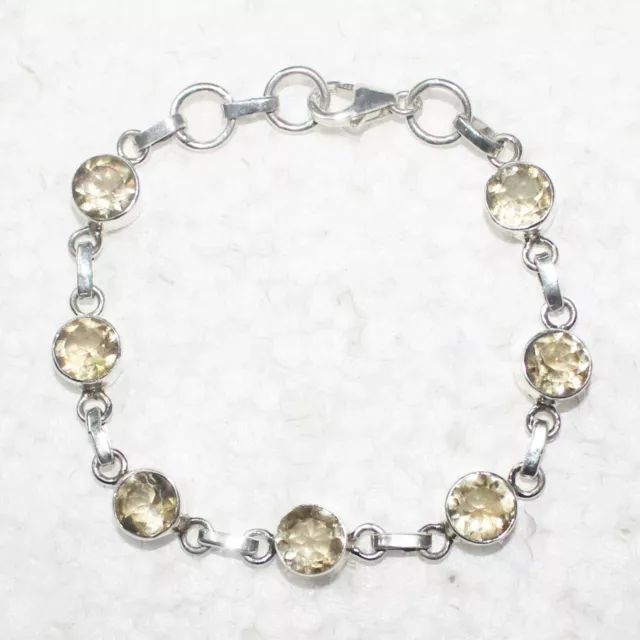 925 Sterling Silver Citrine Bracelet Handmade Jewelry Birthstone Bracelet