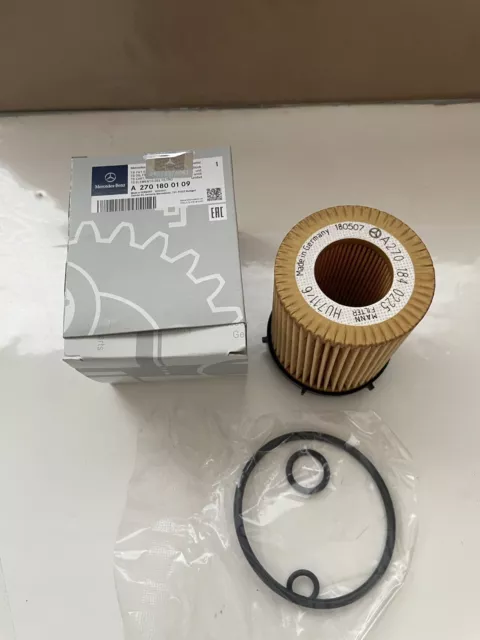 Mercedes-Benz Genuine Engine Oil Filter Kit NEW 270-180-0109