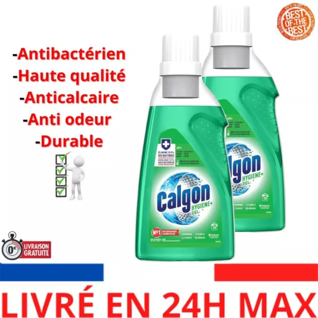 Calgon 2PCS Gel Hygiène + Anticalcaire et Antibactérien- Nettoyant et Anti odeur