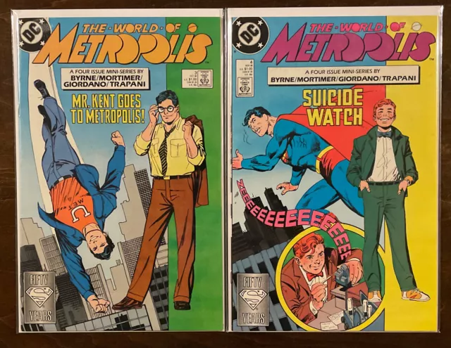 World of Metropolis #3 4 BOTH VF/NM 9.0 DC COMICS 1988 SUPERMAN JOHN BYRNE