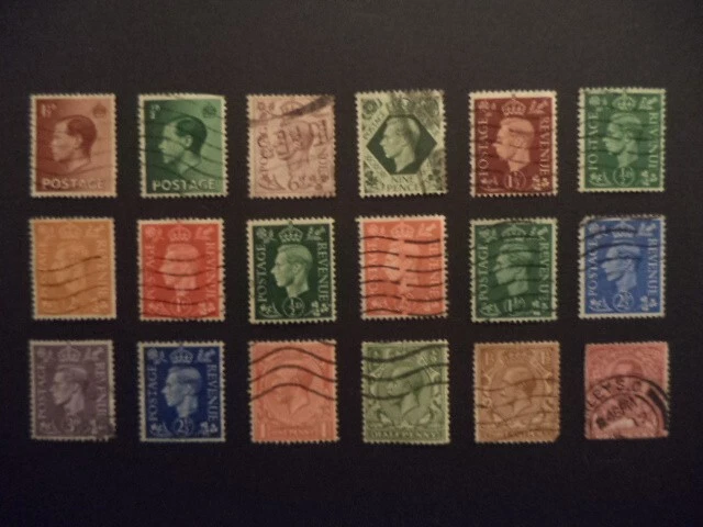 Mixed Lot Of Eighteen Great Britain Postage Stamps - Previous King Issues