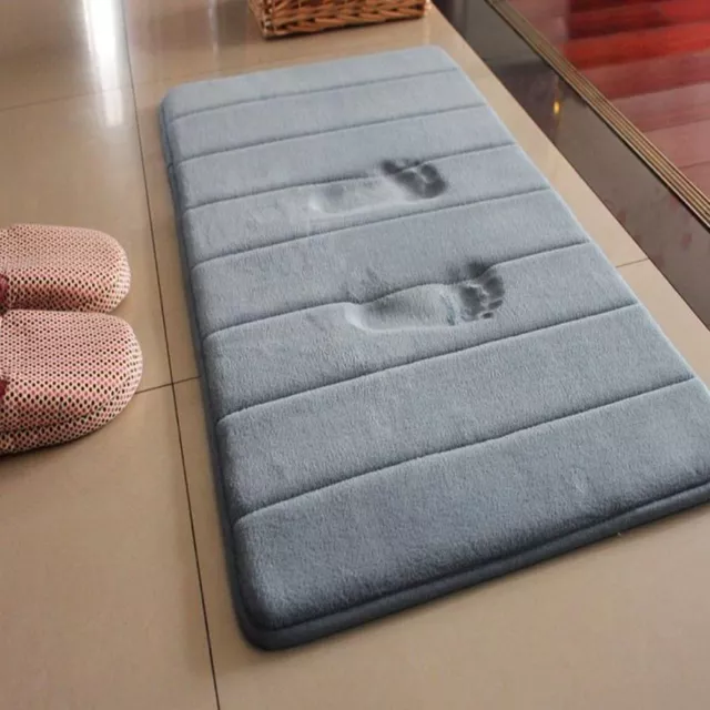 Soft Memory Foam Doormat Absorbent Bathroom Rug Non Slip Bath Mat Shower Carpet
