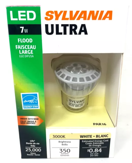 Sylvania Ultra LED PAR16 7W Flood GU10 2Pin Base 120V Dimmable Indoor Light Bulb