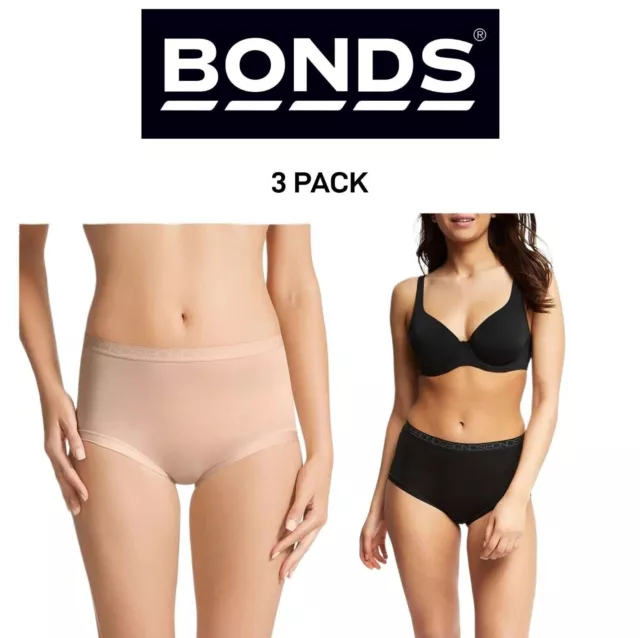 Womens Bonds Full Brief Control Shapers 3 PACK Knickers Shapewear