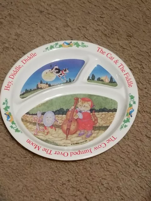 Selandia Hey Diddle Cat & Fiddle Cow Jumped Moon Melamine Childs Divided Plate