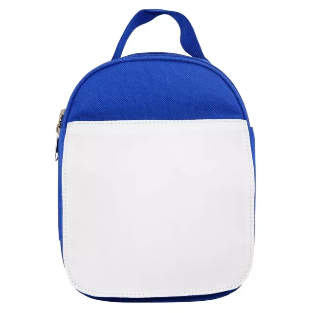 Supporto borsa pranzo/kit kit in tela sublimazione blu con lembo stampabile