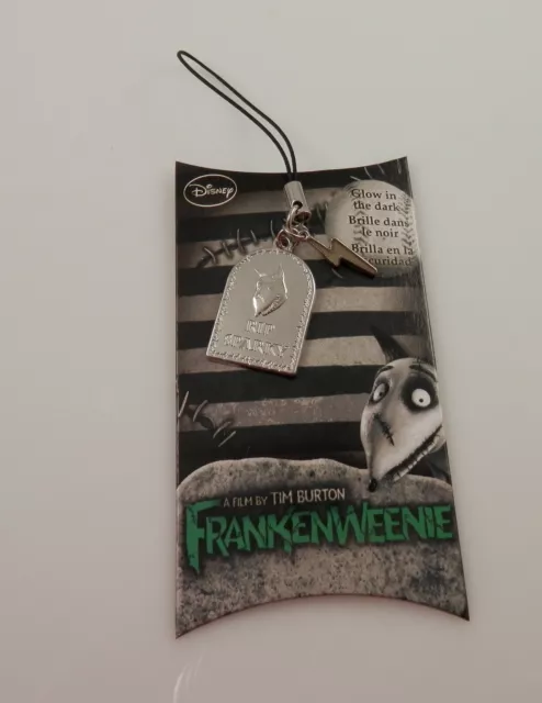 Frankenweenie Rest in Peace Sparky cell phone charm Disney Tim Burton
