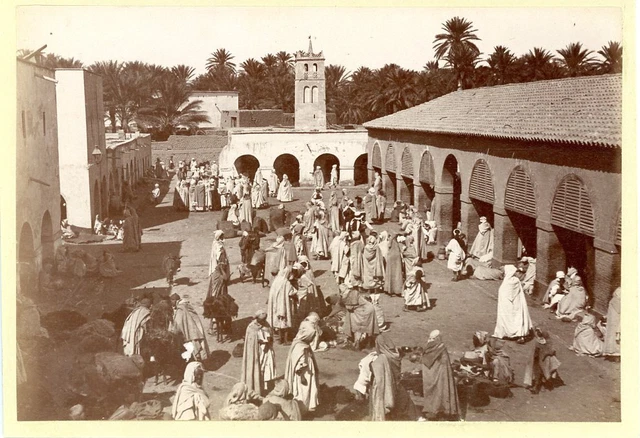 Tirage Albuminé Vintage - Algérie, Hommes Arabes, Format 18x24 Cm, Circa 1880
