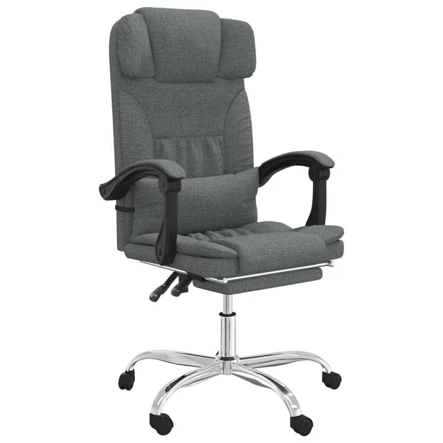 Fauteuil de massage inclinable de bureau Gris foncé Tissu 2