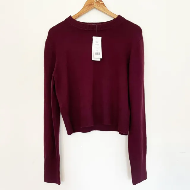 NWT French Connection Baby Soft Crew Neck Jumper Sweater Maroon Size S