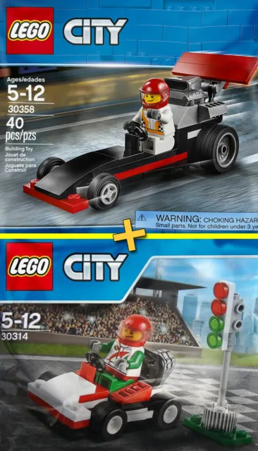 LEGO City #30314 + #30358 - Go-Kart Racer + Dragster - 100% NEW / NEUF - Sealed