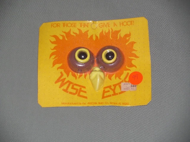 1 Set Vintage Wise Eyes Ceramic Owl Face Eyes Beak Macrame Beads Brown Yellow