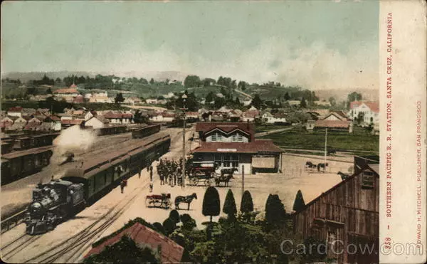 Santa Cruz,CA Southern Pacific Rail Road Station Mitchell California Postcard