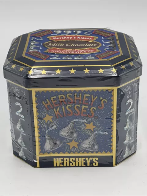 1999 Hershey Kisses Millennium Series Canister #4 1907-2000 Holiday Tin Sealed