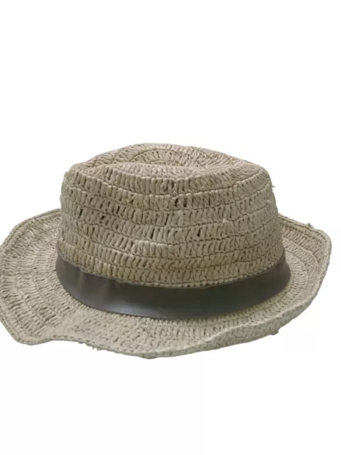 Hat Attack womens Hat straw band wide brim tan beach outdoors