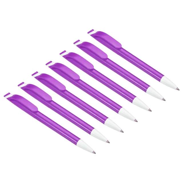 7Pcs Rotary Ballpoint Pens Medium Point 1mm Black Ink Plastic Twist Pens Purple