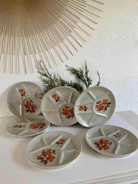 ☺ Ancienne Assiettes à Fondue Quito Faïence de St Amand France Vintage
