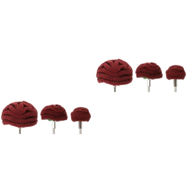 6 Pcs Mushroom-Shaped Polishing Wheel Scouring Pad Buffing Deburring Rotary
