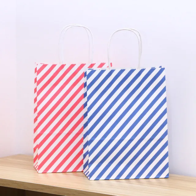 20Pcs 21*15*8cm Colorful Environment Friendly Kraft Paper Gift Bag With Handle