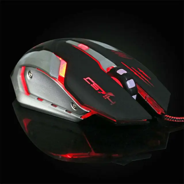Professional Gaming Mouse with 7 Bright Colors LED Backlit 5500 dpi Optical Wire