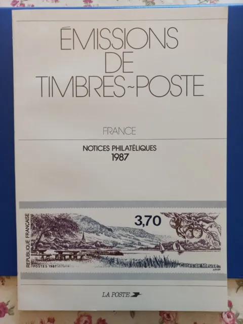 Emission de timbres-poste. France. livre notices philatéliques. 1987 complet.