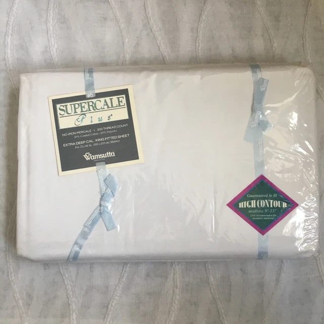 NEW Wamsutta Supercale Plus Extra Deep Cal King Fitted Sheet for 9-15" Mattress