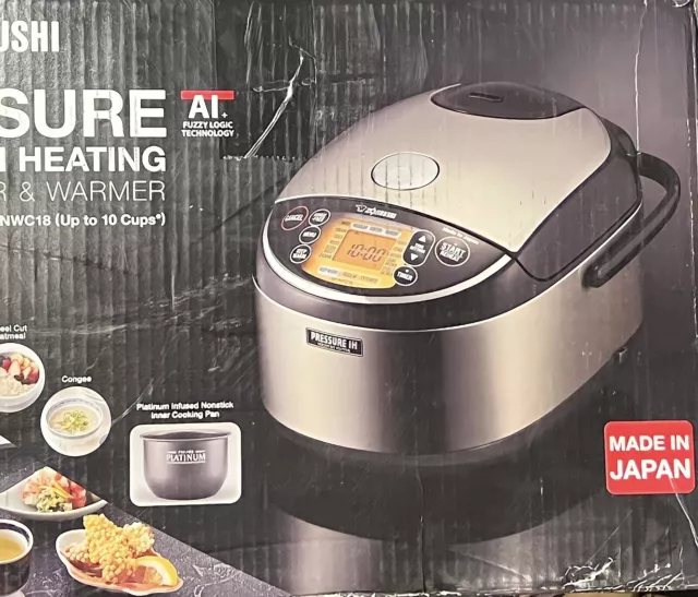 Zojirushi NP-NWC18XB Pressure Induction Heating Rice Cooker & Warmer, 10 Cup