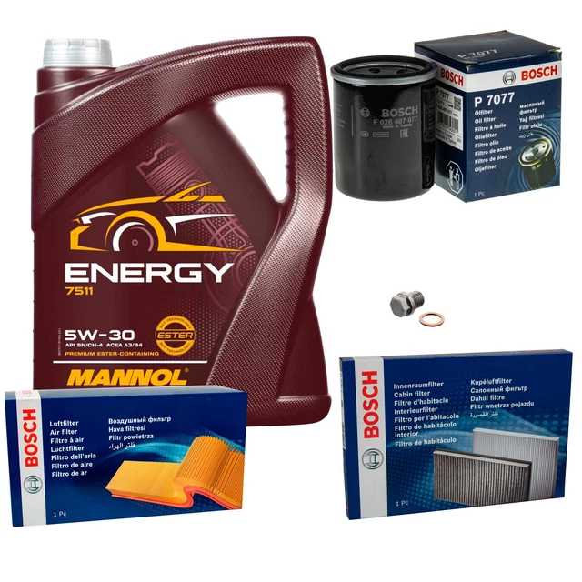 Kit Vidange 5L Huile 5W-30 Bosch + Filtre Pour Honda Jazz III 1.2 1.3 - Compatible Nombreuses Références