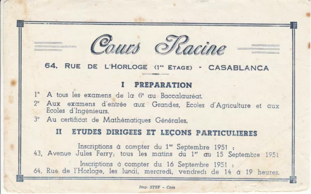 Buvard vintage cours Racine examens de la 6ème au baccalauréat  Casablanca