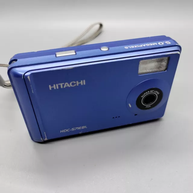 Hitachi HDC-571EBL 5.0MP Compact Digital Camera Blue Tested