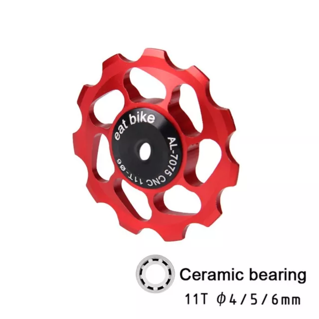 11T Cuscinetto Ceramica Ruota Puleggia Ruota Alluminio Bici da Strada Deragliatore Posteriore