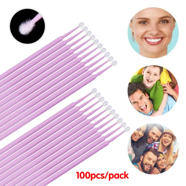 Dental Micro Applicator Brush Disposable Makeup Eyelash Brushes 2.5mm Purple