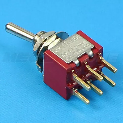 DPDT Mini Toggle Switch ON-OFF-ON PCB-Mount Premium Quality... USA STOCK!!!
