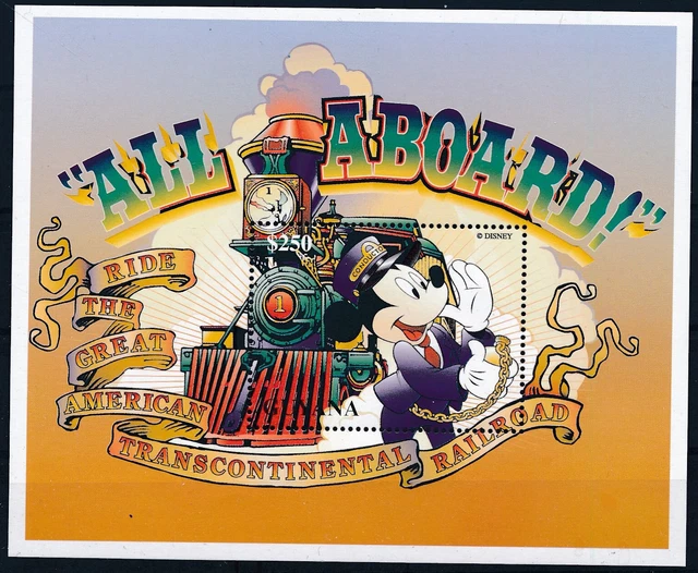 [PRO113] GUYANA 1996 - Disney - Mickey/Train Conductor -good sheet very ...