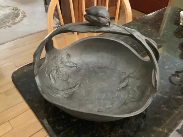 VTG Antique Kayserzinn  Pewter Art Nouveau Basket