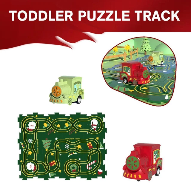 Puzzle Track with Vehicle Stem Rail Car Building Toys Ages 3+ For Kids N4O3