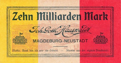 Moll BST Annaberg Bst F Raswerke Notgeld 10 Miliardi Marchi 