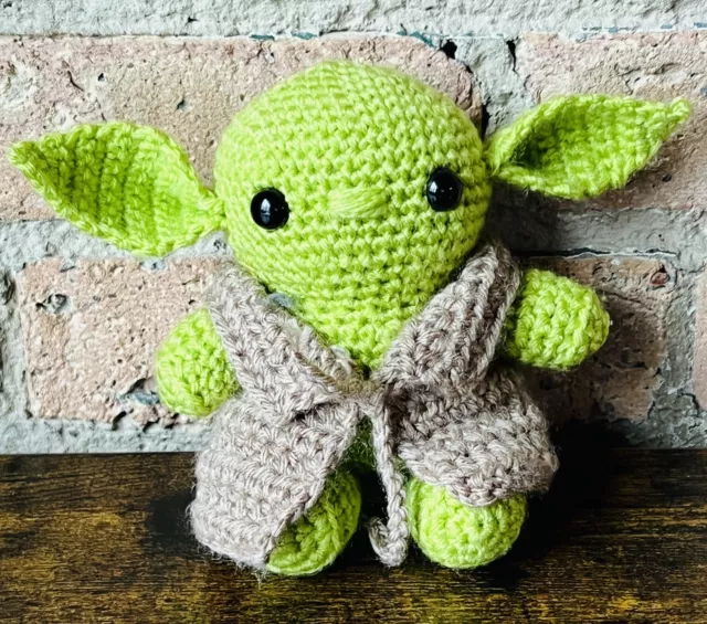 Handmade Crochet Baby Yoda Star Wars Plush Stuffed 6"