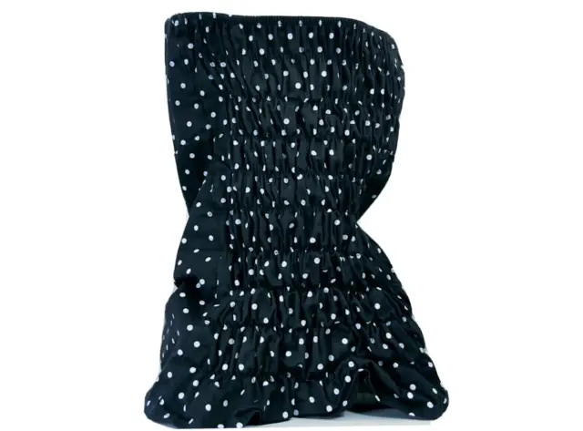 UNBRANDED top Made in Italy Bustier/elastic top Behind Black cotton Polka Dot tU 3