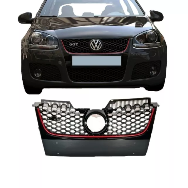 Frontgrill Kühlergrill Wabengrill passt für VW Golf 5 Rote Leiste 2003-2008