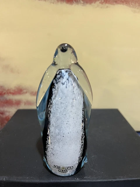 🐧 Schroders Handblown Glass 3 5/8” Penguin N.Z. New Zealand