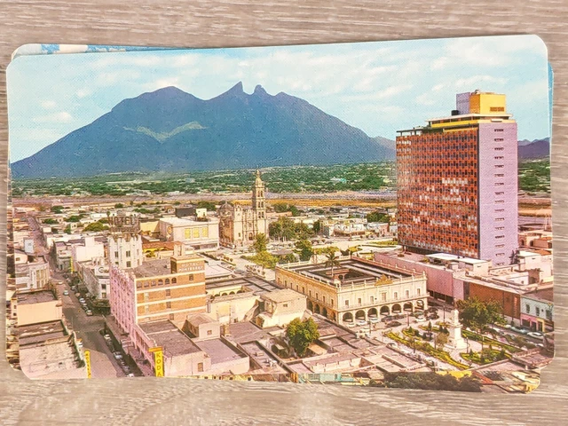 Monterrey Nueveo Leon Mexico Aerial View Cerro de la Silla Vintage Postcard